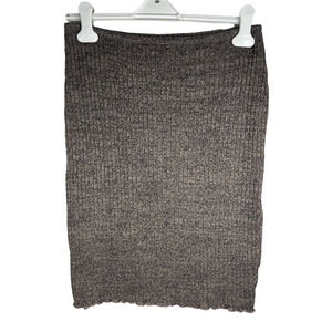 Chelsea & Violet Brown Metallic Sweater Knit Midi Skirt L